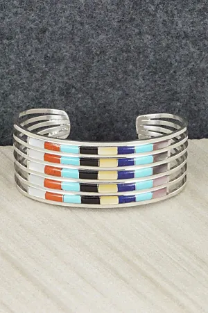 Multi Stone & Sterling Silver Inlay Bracelet - Anson Wallace