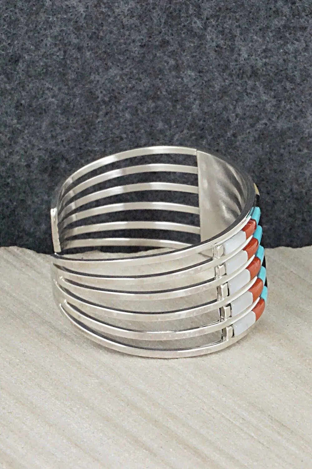Multi Stone & Sterling Silver Inlay Bracelet - Anson Wallace