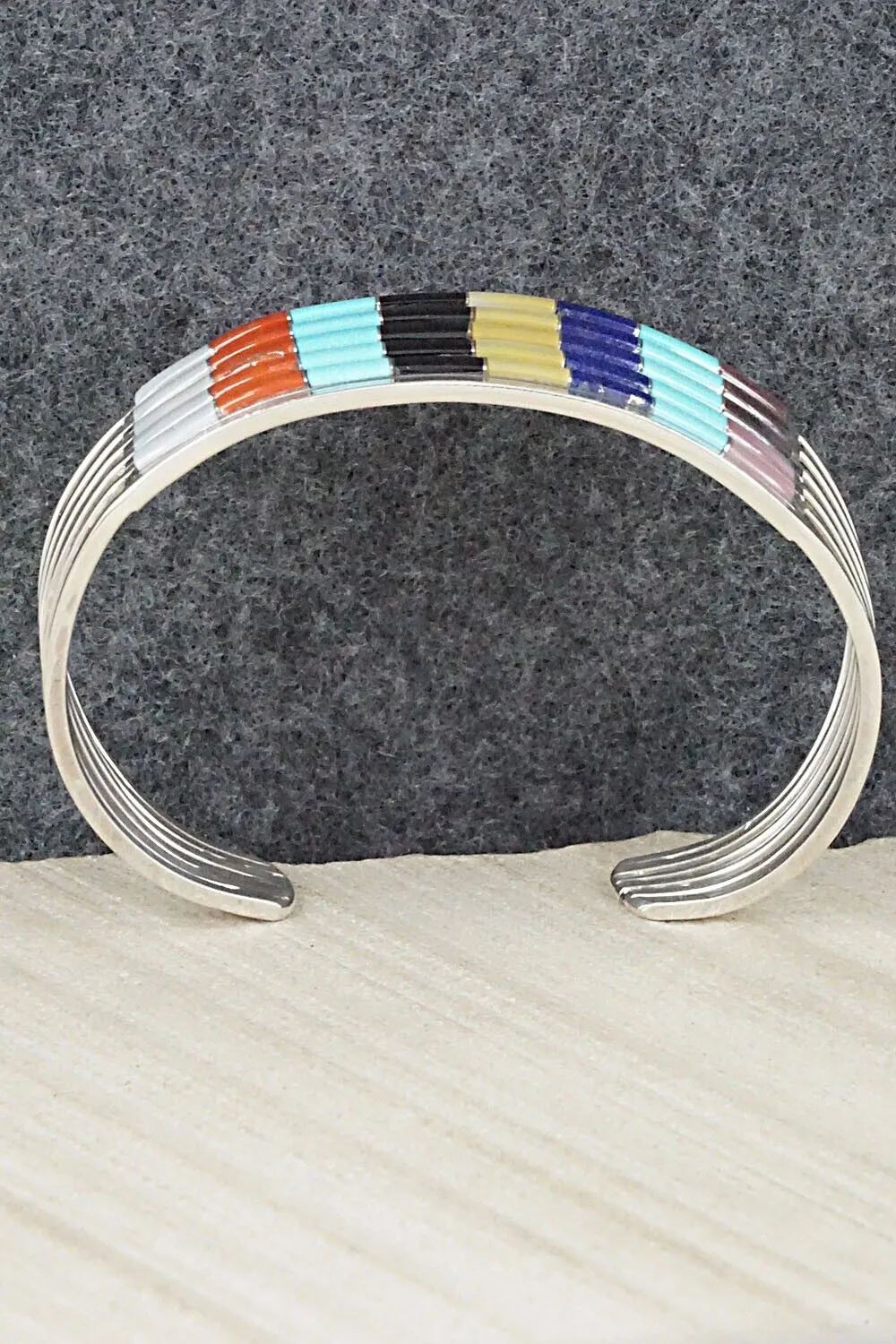 Multi Stone & Sterling Silver Inlay Bracelet - Anson Wallace