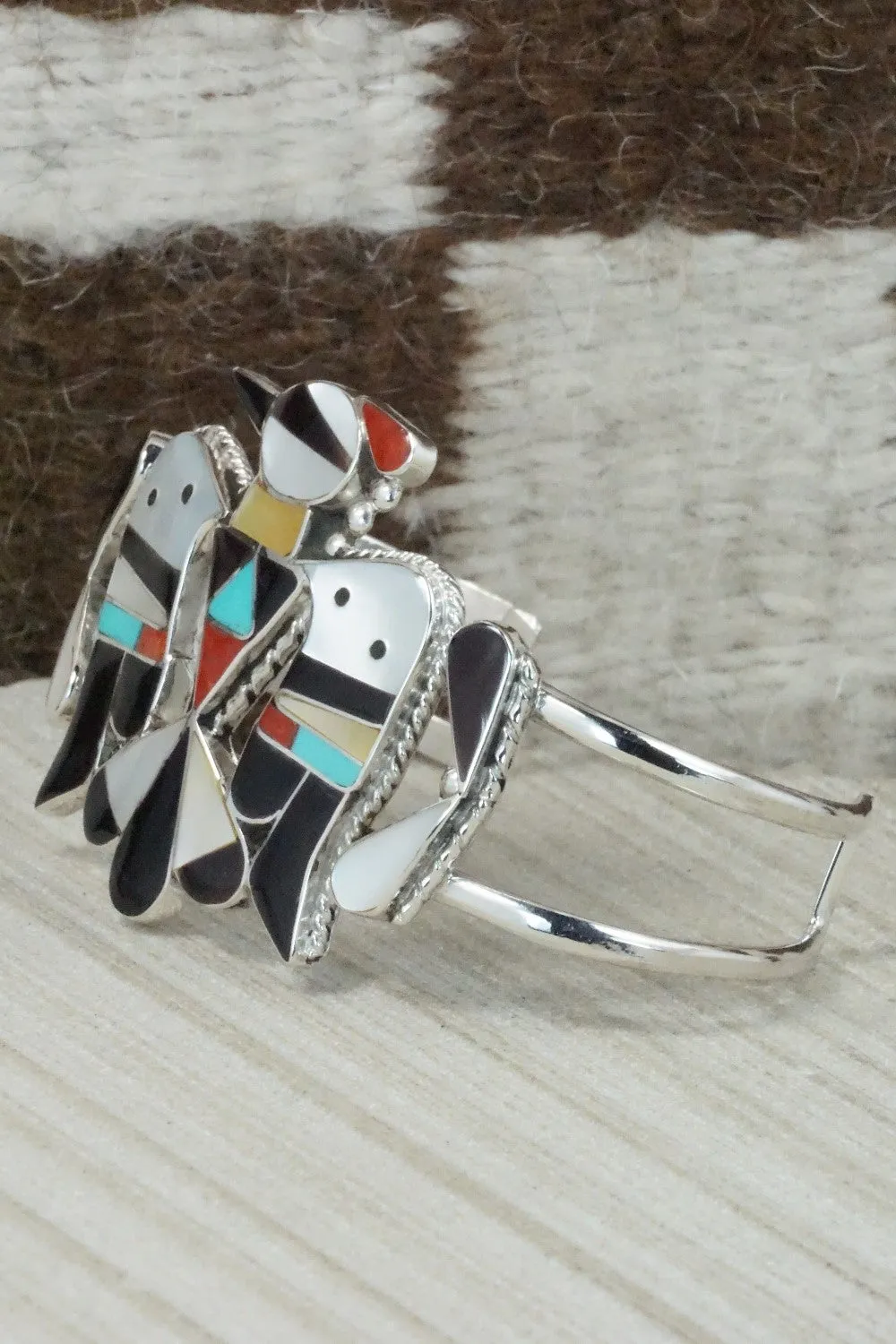 Multi Stone & Sterling Silver Inlay Bracelet - Bobby Shack