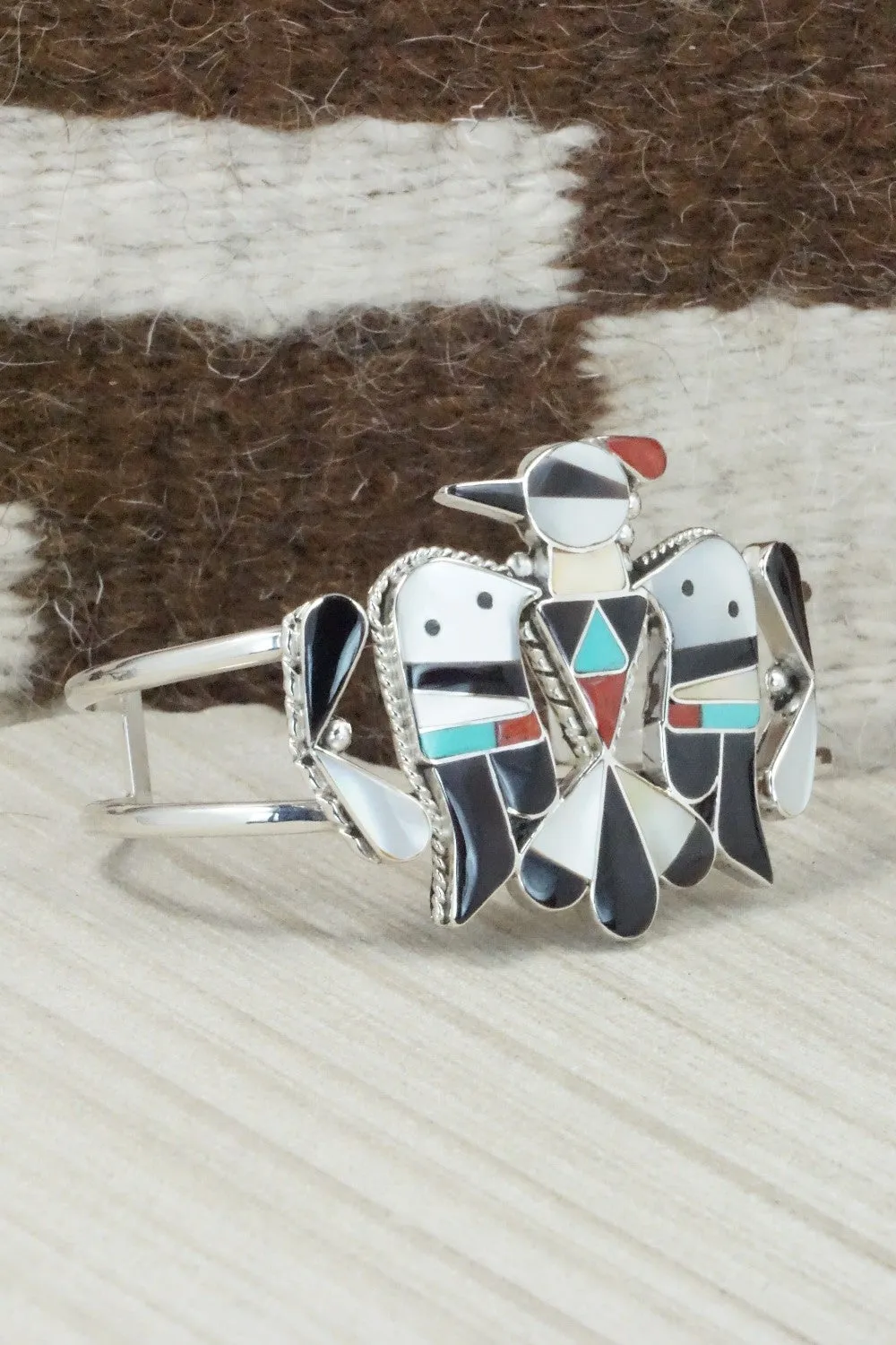 Multi Stone & Sterling Silver Inlay Bracelet - Bobby Shack