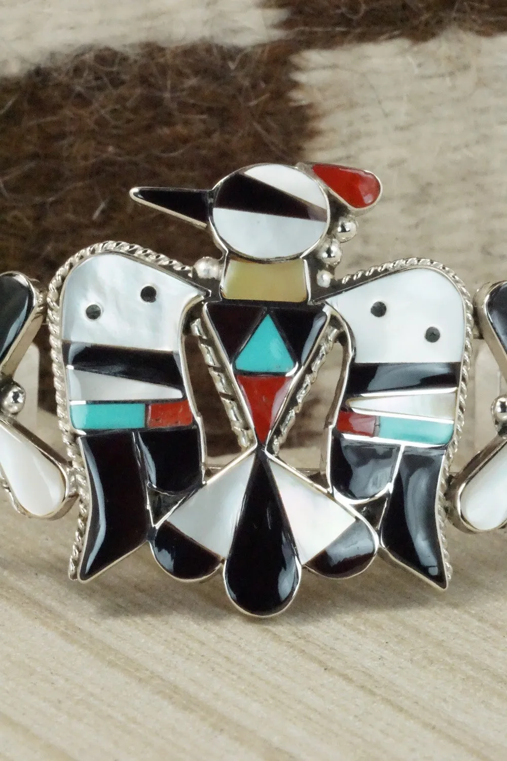 Multi Stone & Sterling Silver Inlay Bracelet - Bobby Shack