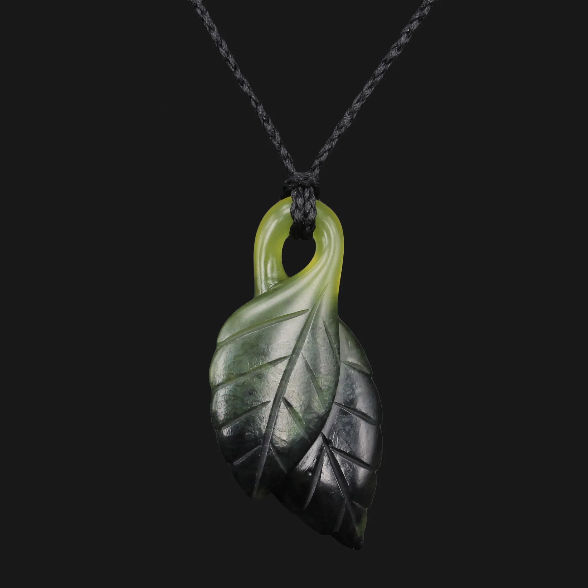 Natural Jade Double Leaf Necklace - Elegant and Unique Gift for Any Occasion Symbolize Nature's Beauty Green Exquisite Jewelry Piece
