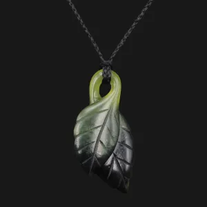 Natural Jade Double Leaf Necklace - Elegant and Unique Gift for Any Occasion Symbolize Nature's Beauty Green Exquisite Jewelry Piece