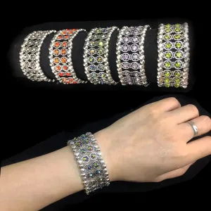 New Fashion Women Elastic Inlaid Rhinestone Alloy Antique Bracelet