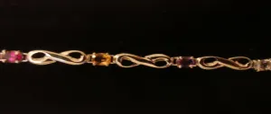 New Genuine Gemstone Sterling Silver Infinity Symbol Bracelets
