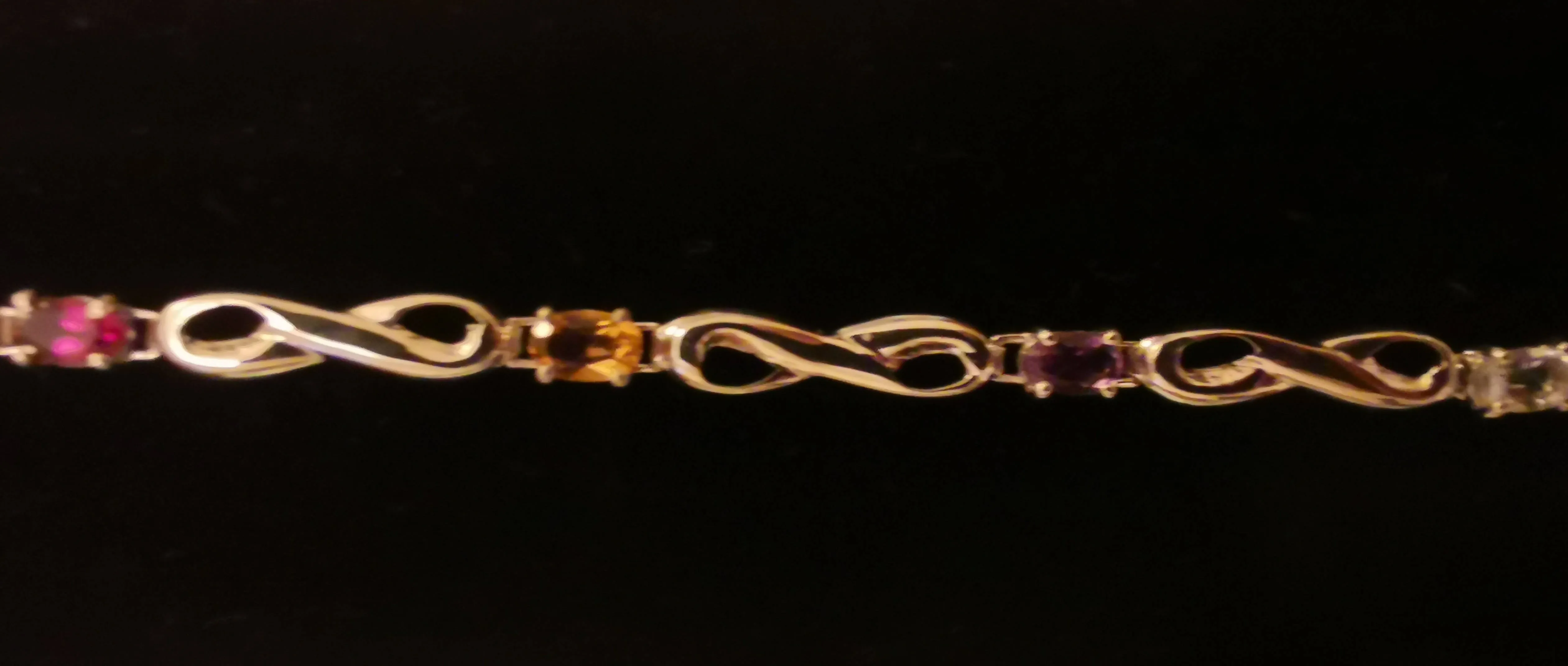 New Genuine Gemstone Sterling Silver Infinity Symbol Bracelets