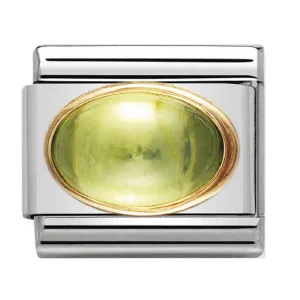 NOMINATION Link Gold and Peridot Oval