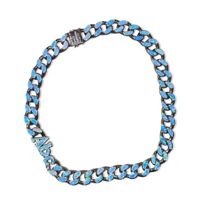 Opal Opal Opal Curb Link Necklace (Royal Galaxy)
