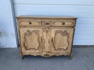 Ornate Bleached Antique Sideboard