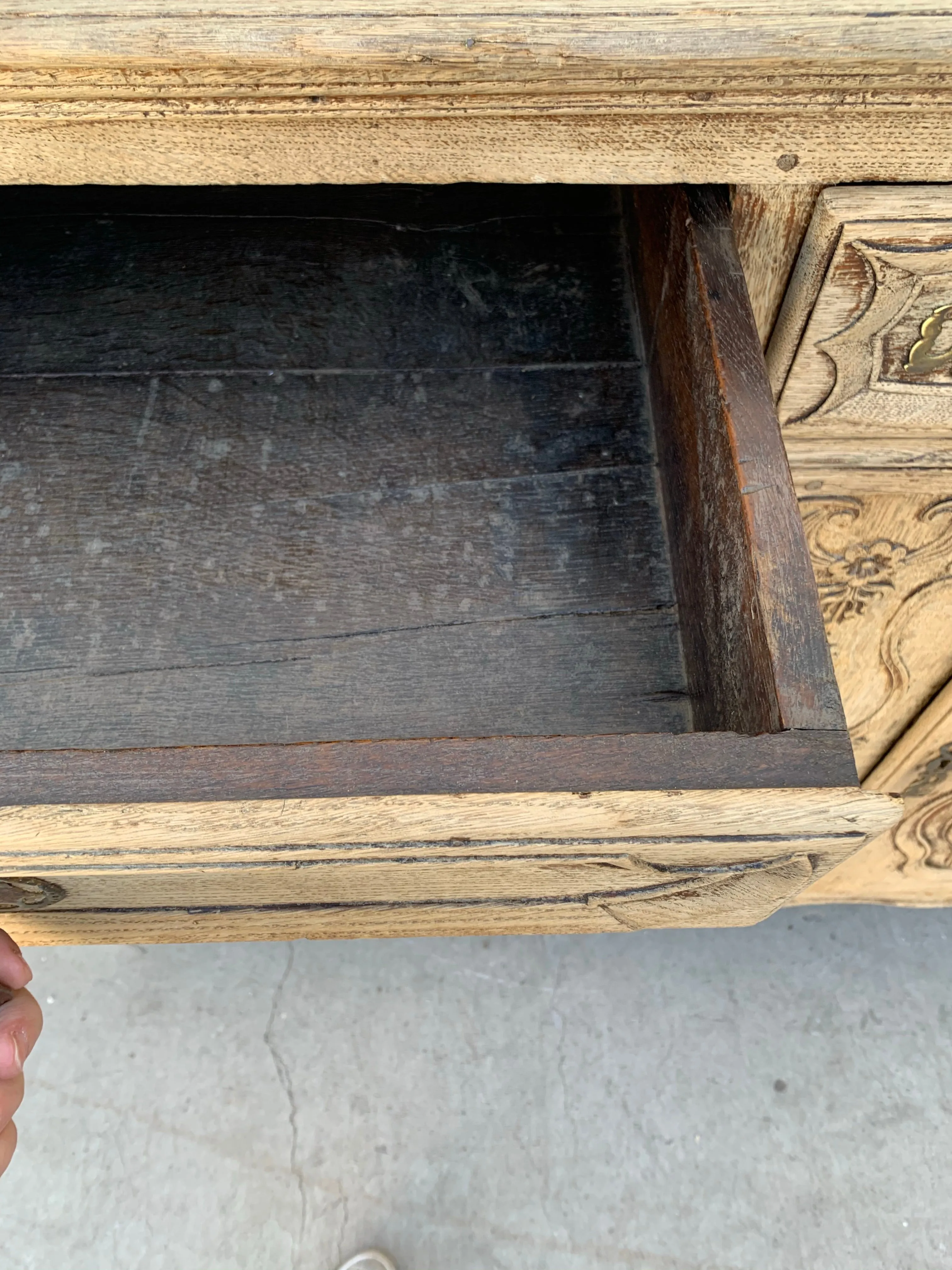 Ornate Bleached Antique Sideboard