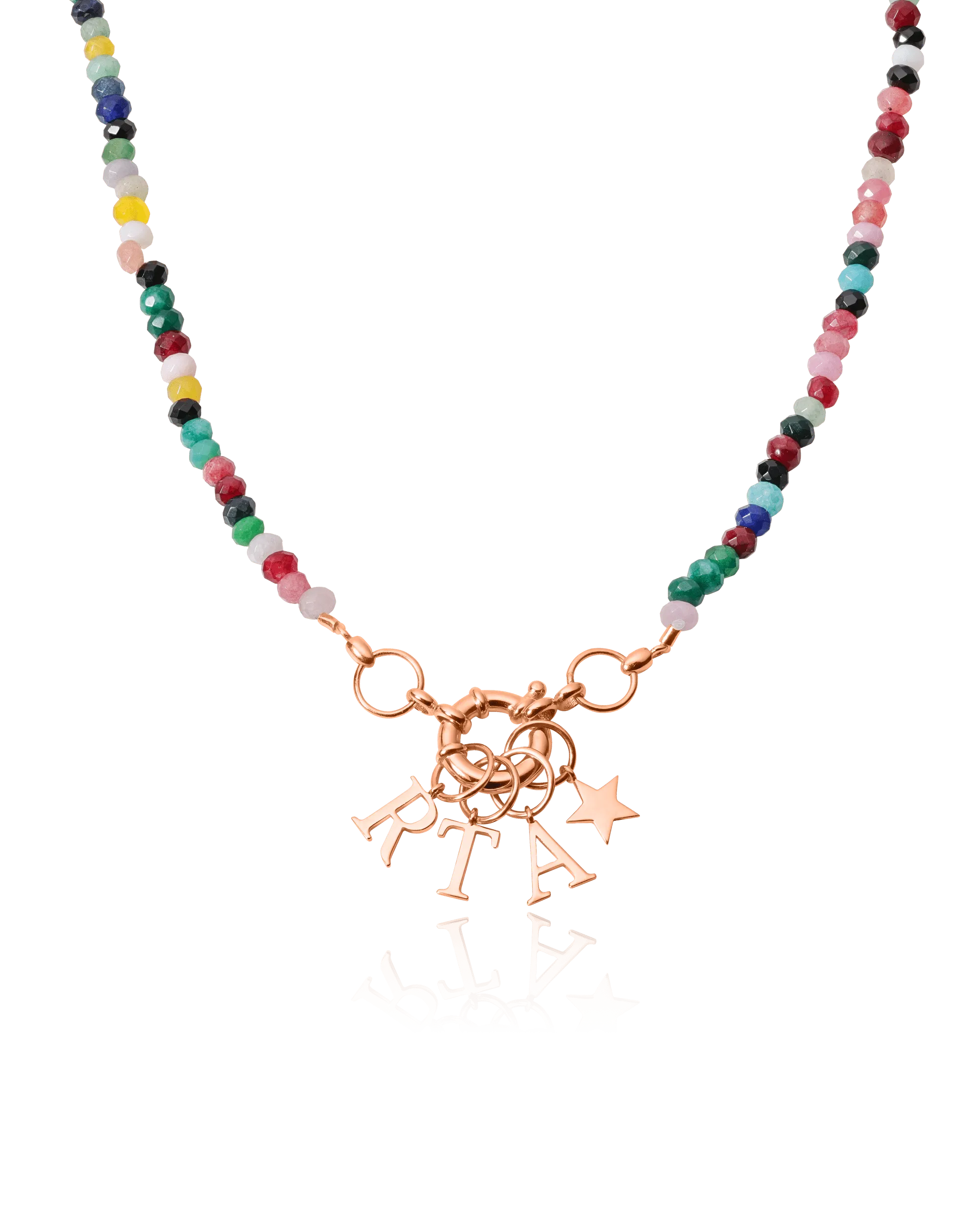 Pearl Charm Lock Necklace - 18K Rose Vermeil
