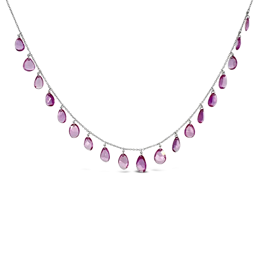 Pink Briolette Sapphire Necklace