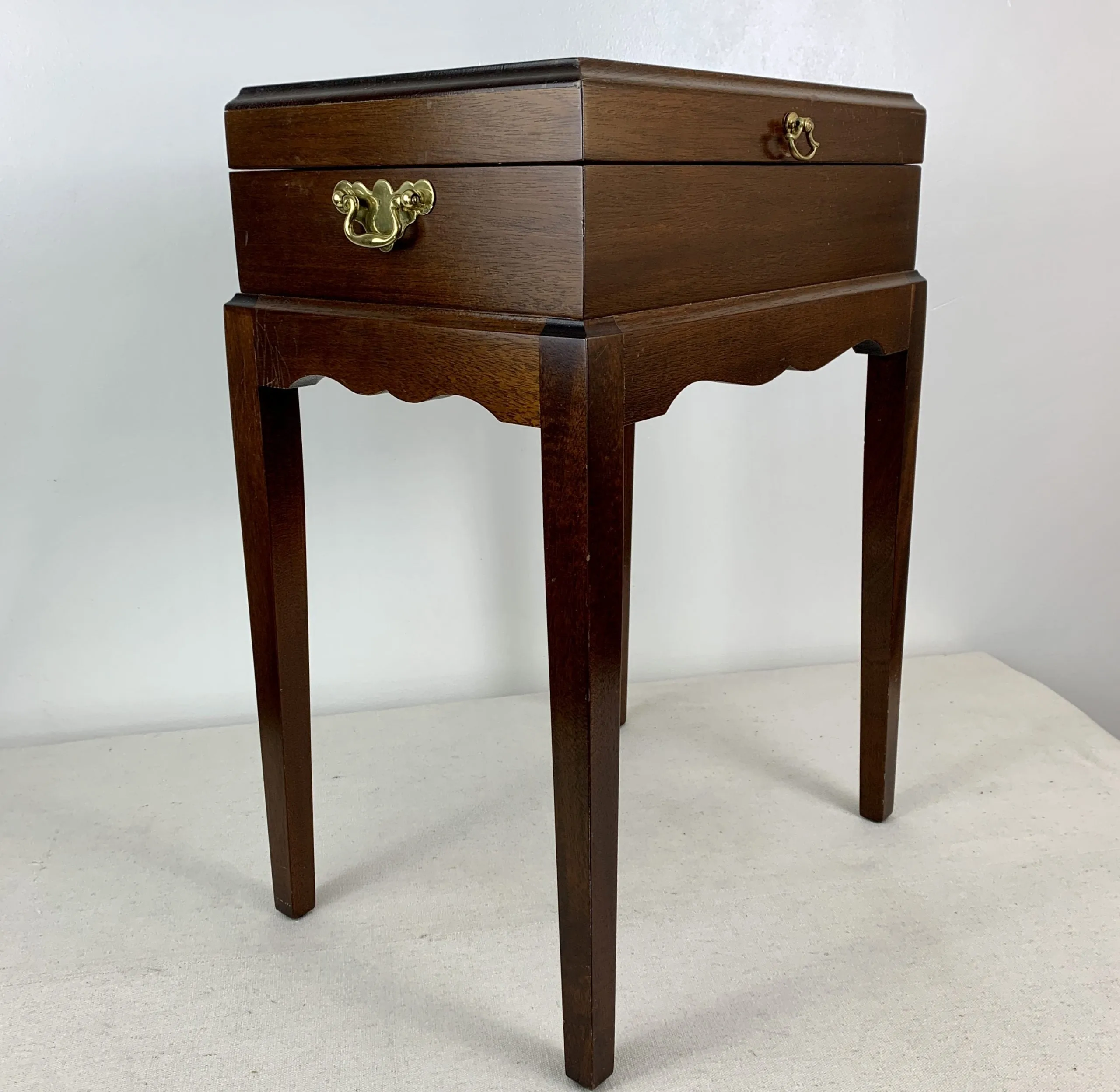 Side Table, English Regency Box on Stand, Inlay Shell
