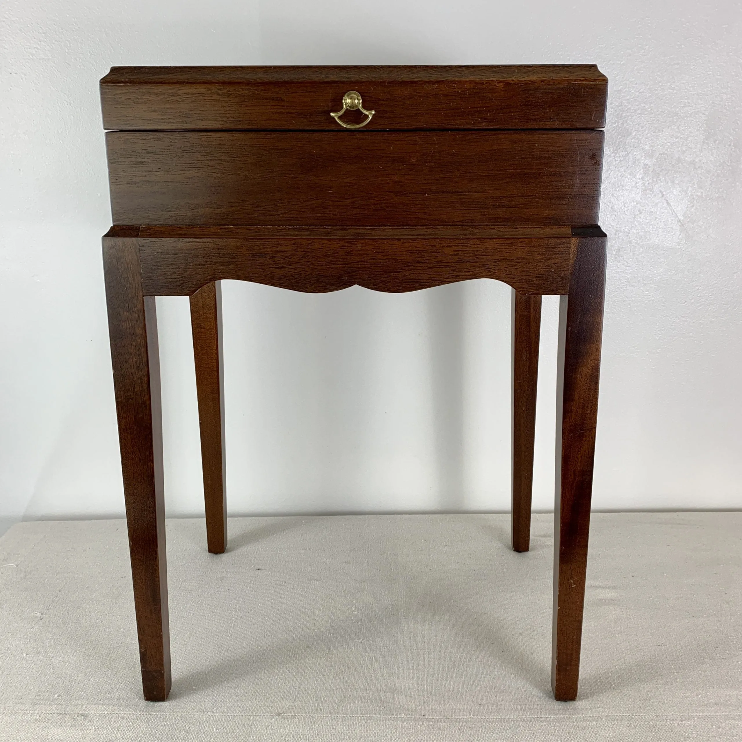 Side Table, English Regency Box on Stand, Inlay Shell