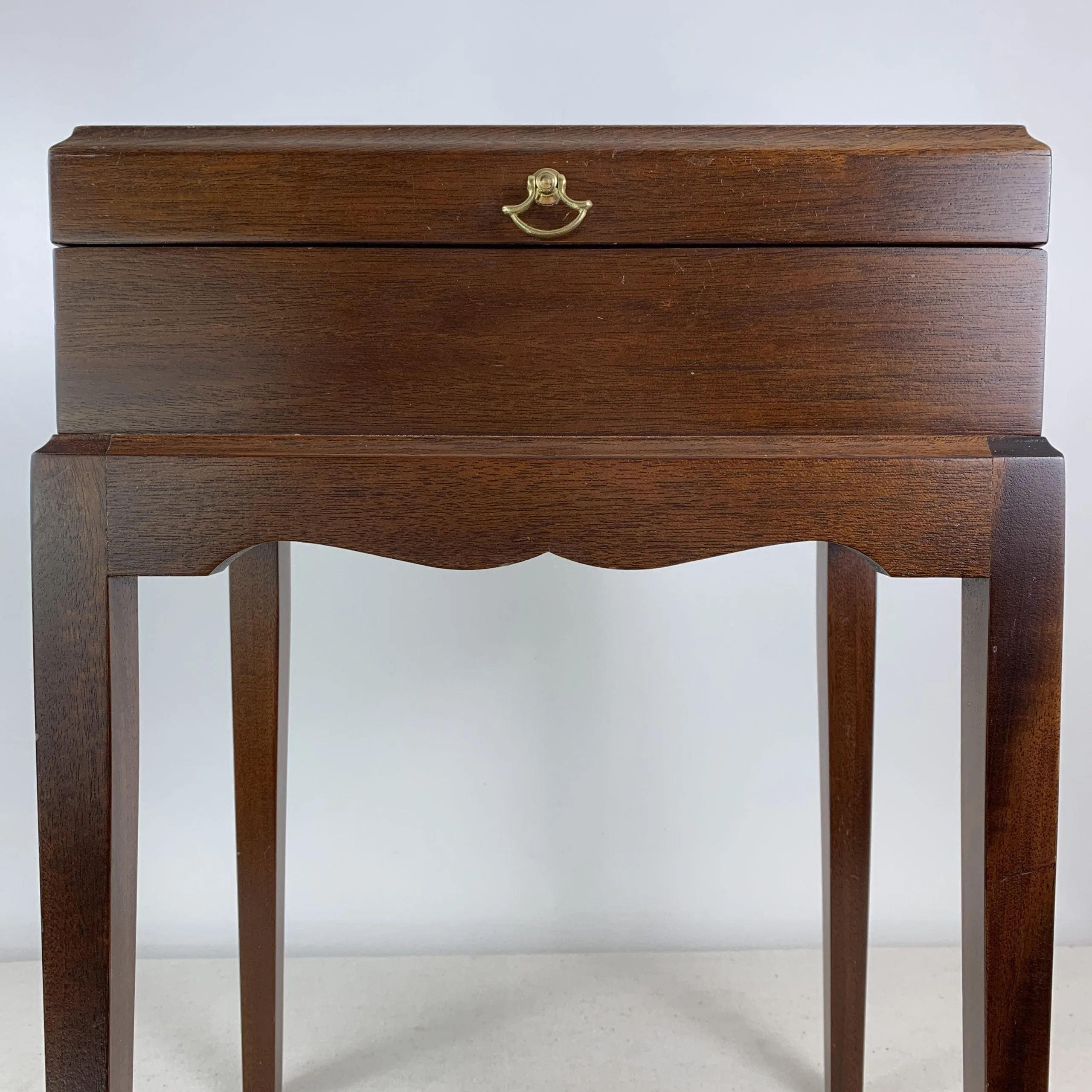 Side Table, English Regency Box on Stand, Inlay Shell