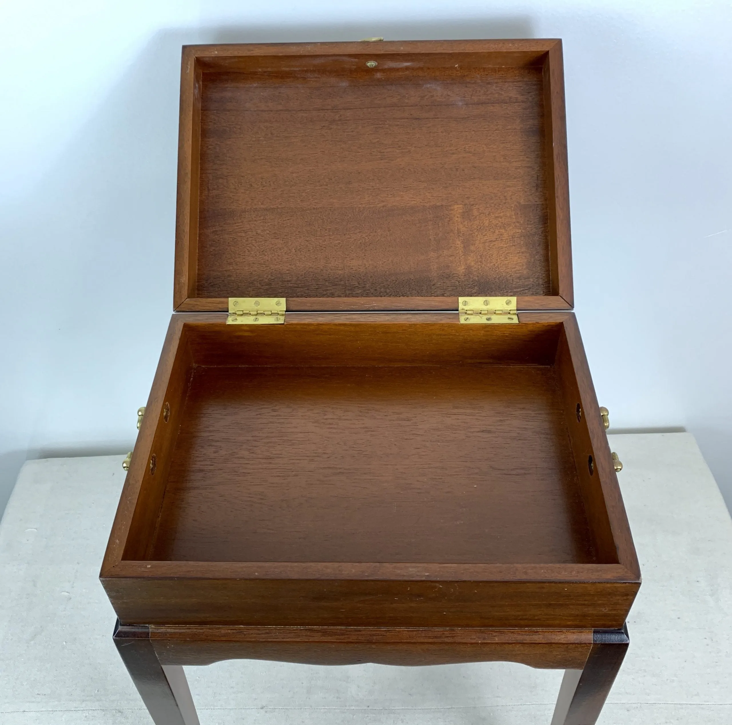 Side Table, English Regency Box on Stand, Inlay Shell