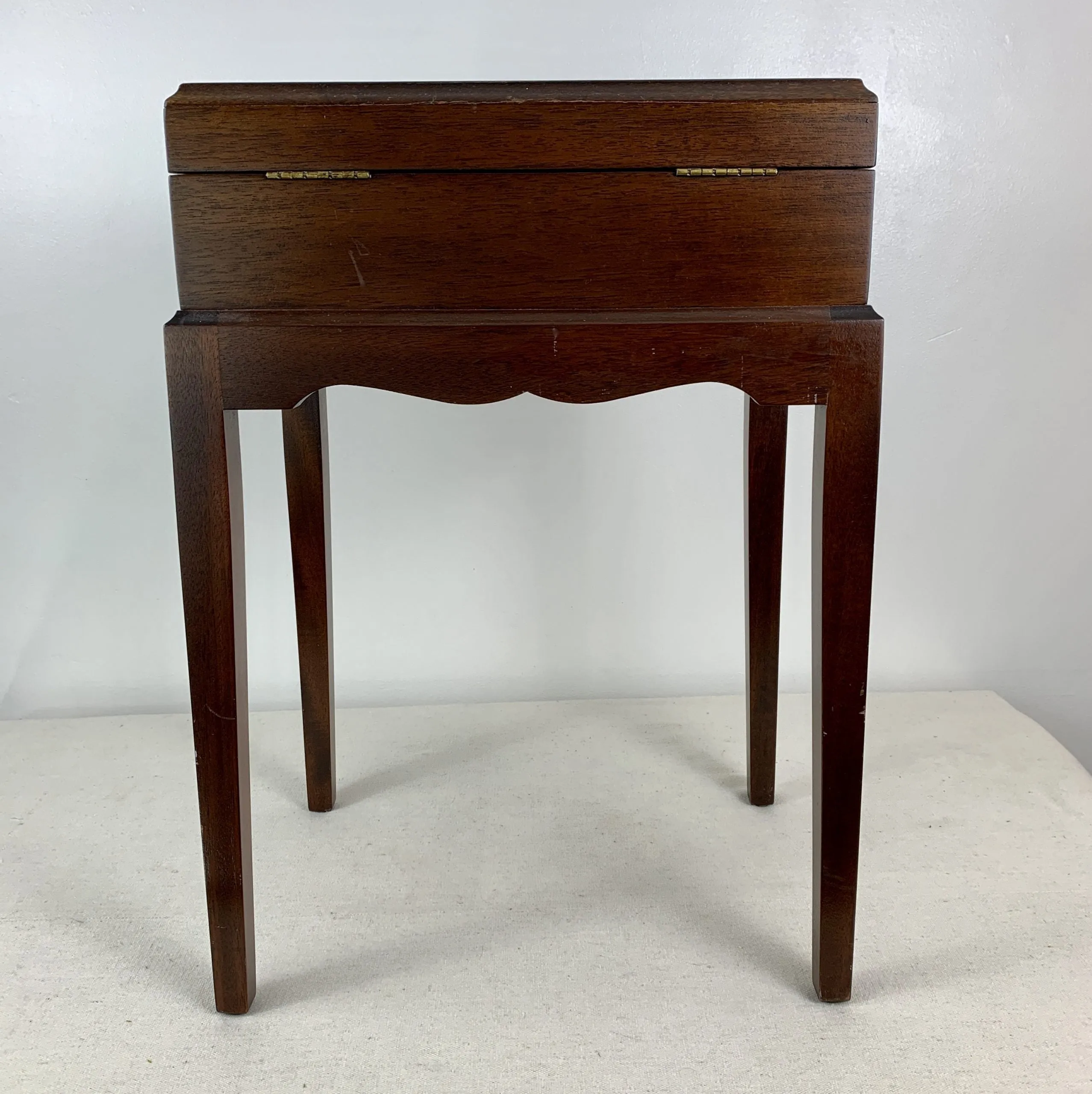 Side Table, English Regency Box on Stand, Inlay Shell