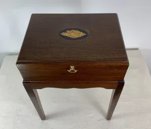 Side Table, English Regency Box on Stand, Inlay Shell