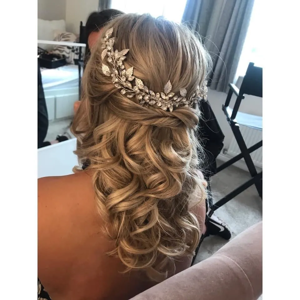 Silver Leaf Grecian Hair Vine