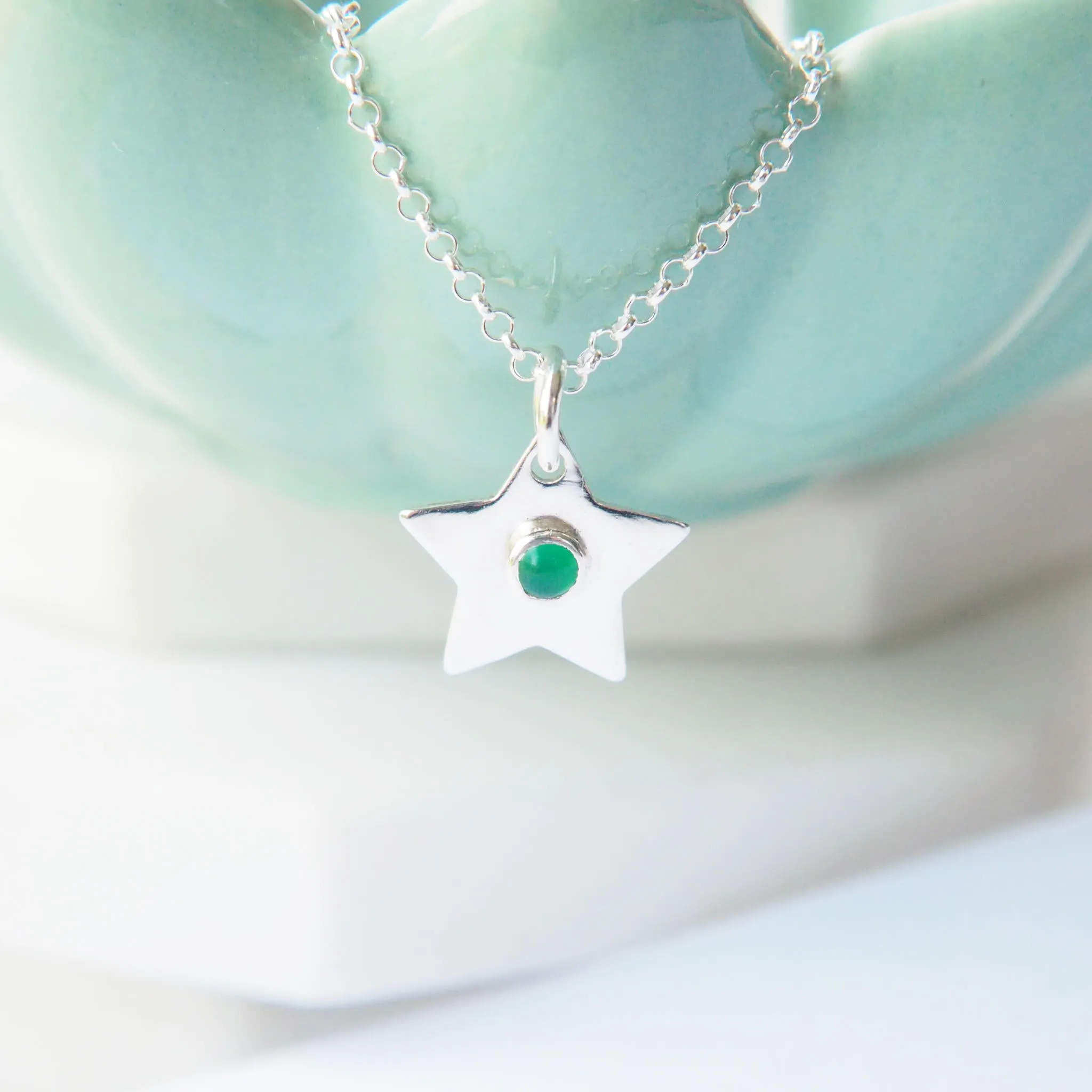 Star Charm Birthstone Necklace - Choose your Birthstone
