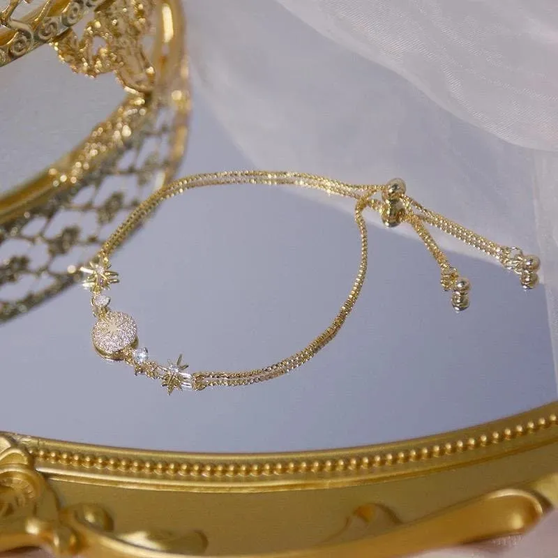 Stars Shining Charm Golden Bracelet
