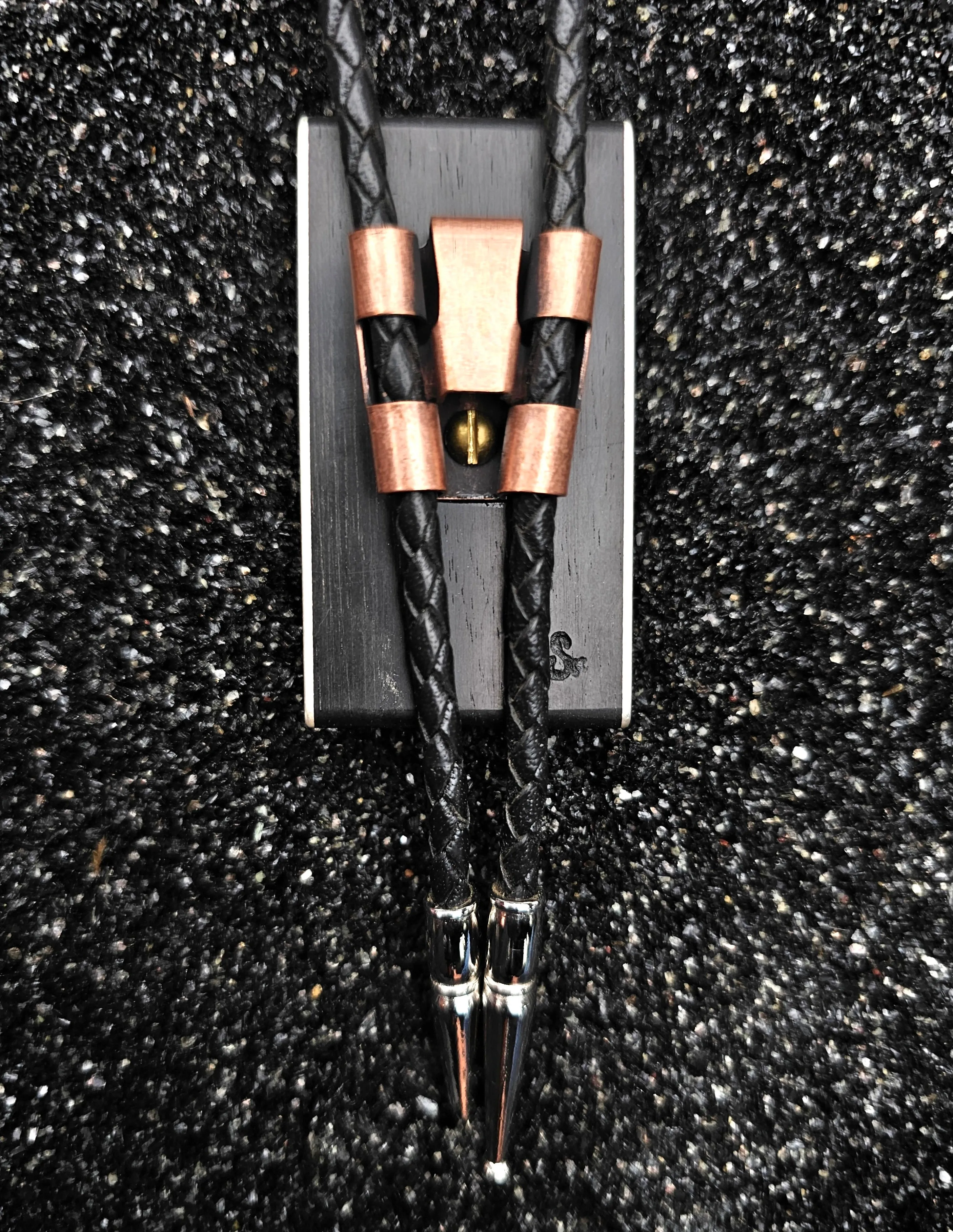 The Lasso (Fossilized Brain Coral, Ebony Wood & Sterlium Silver Bolo Tie)