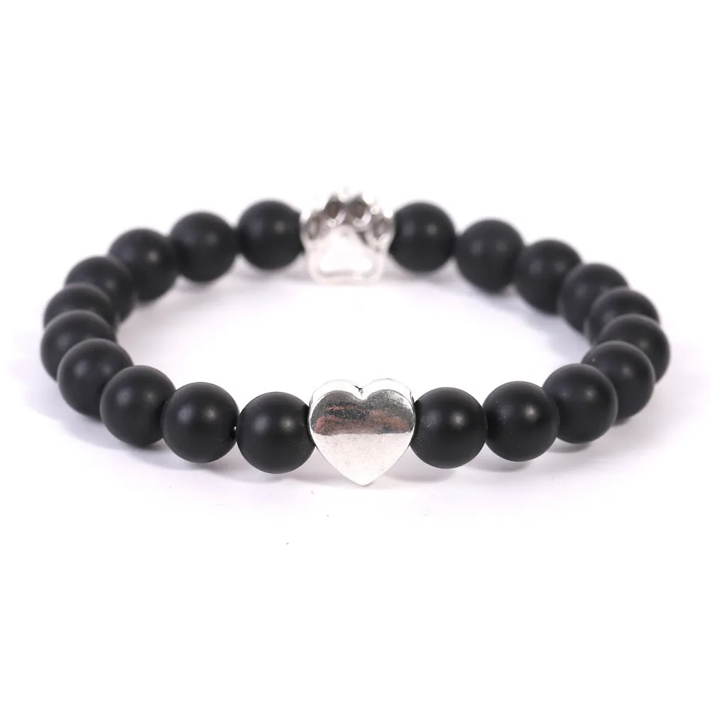 Tiger's Eye Indian Onyx Dog Paw Bracelet