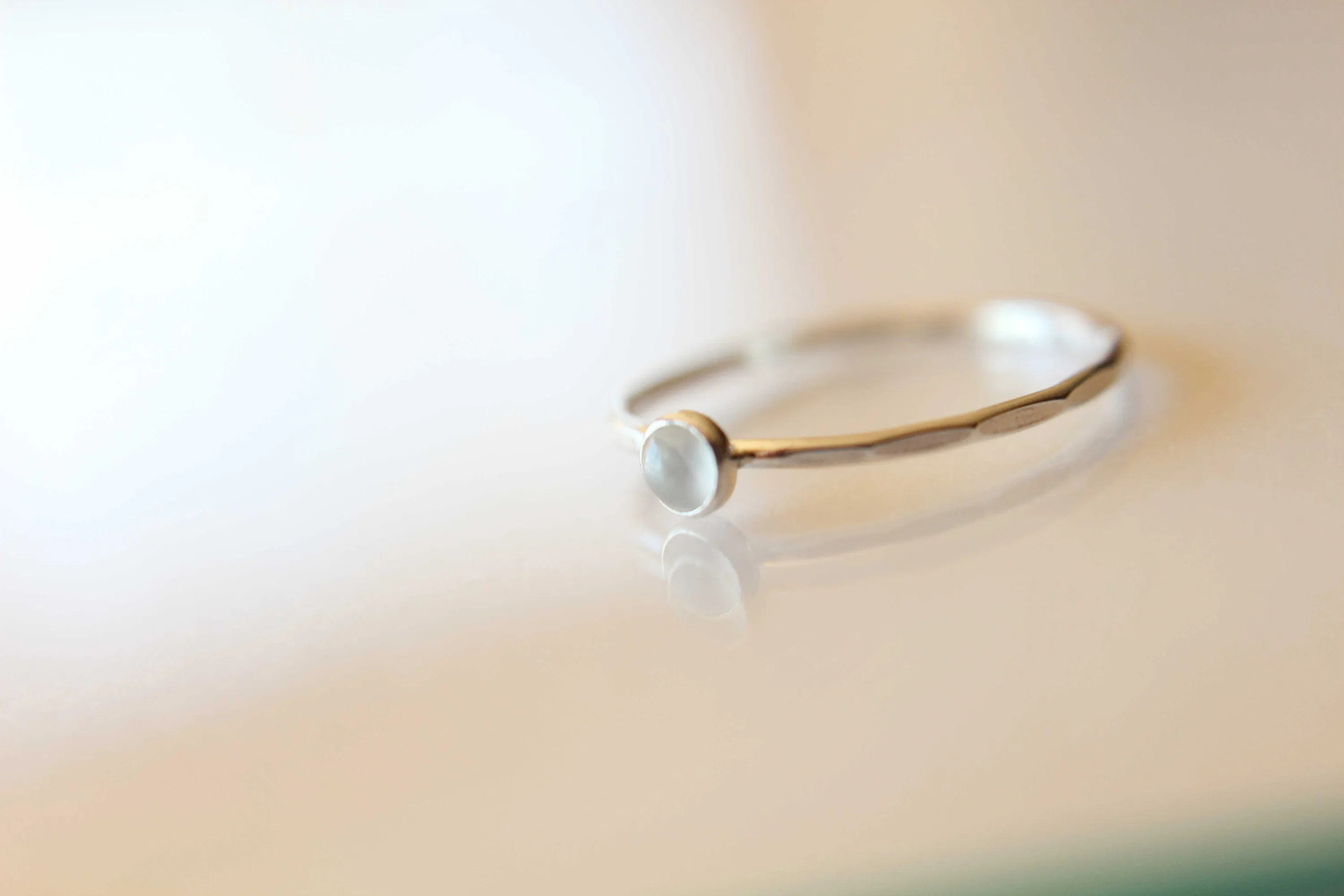 Tiny Moonstone Ring, Sterling Silver Moonstone Ring, Dainty Ring, Tiny White Moonstone Ring, Thin Ring, June Birthstone, Moonstone, Gift