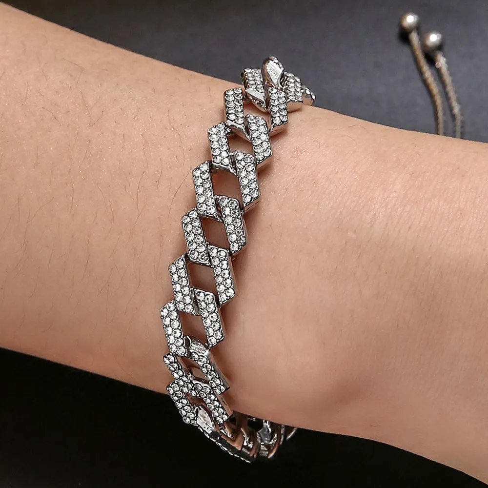 Trendy Crystal Figaro Bracelets - Unisex Hip Hop Jewelry