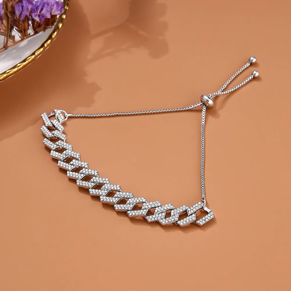 Trendy Crystal Figaro Bracelets - Unisex Hip Hop Jewelry