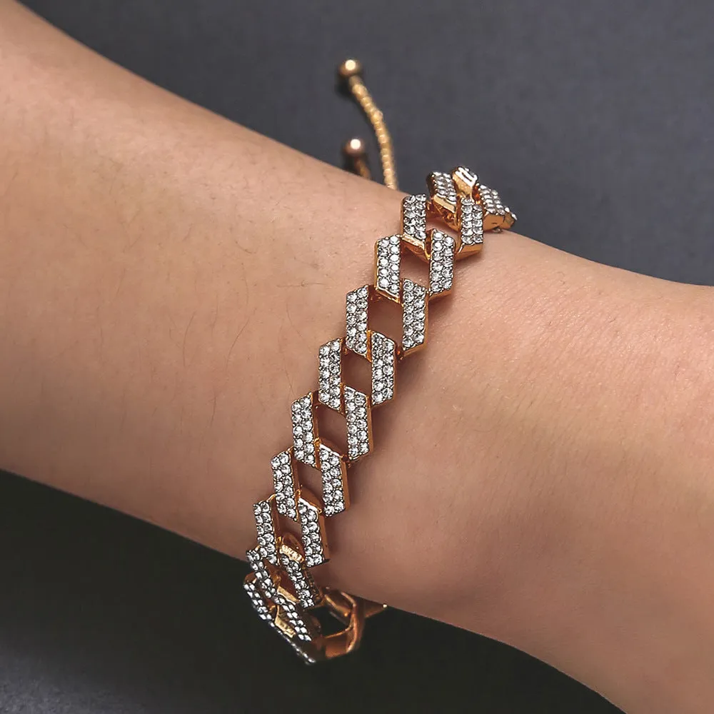 Trendy Crystal Figaro Bracelets - Unisex Hip Hop Jewelry