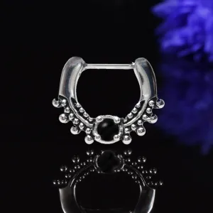 Vintage Septum Ring with Onyx Stone