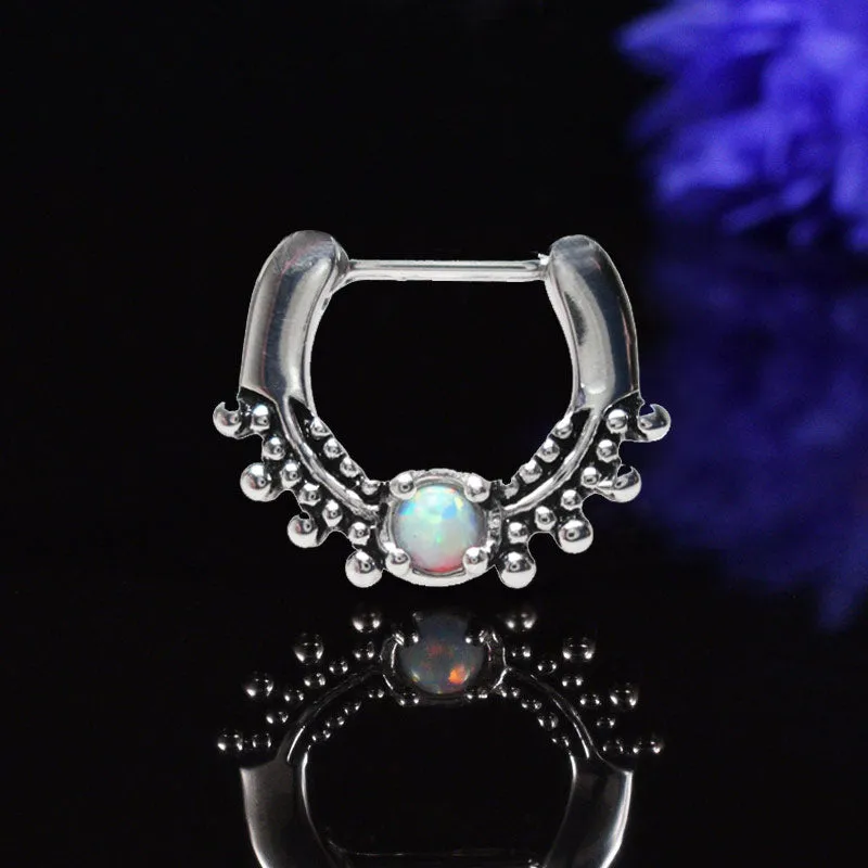 Vintage Septum Ring with Opalite Stone