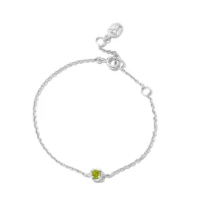 Winkie Bracelet, Peridot, Silver