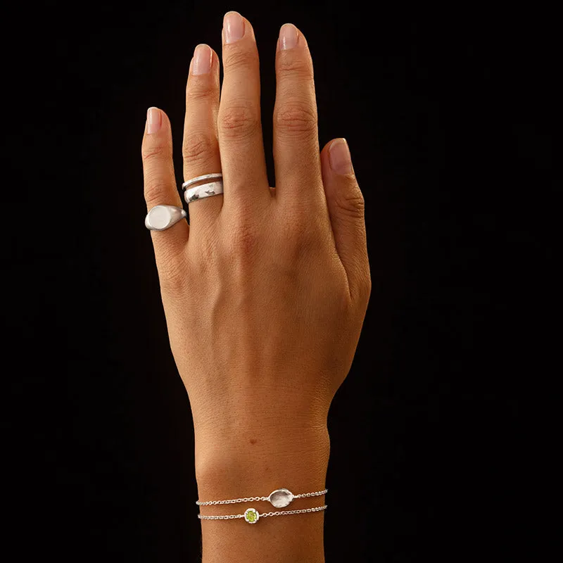 Winkie Bracelet, Peridot, Silver
