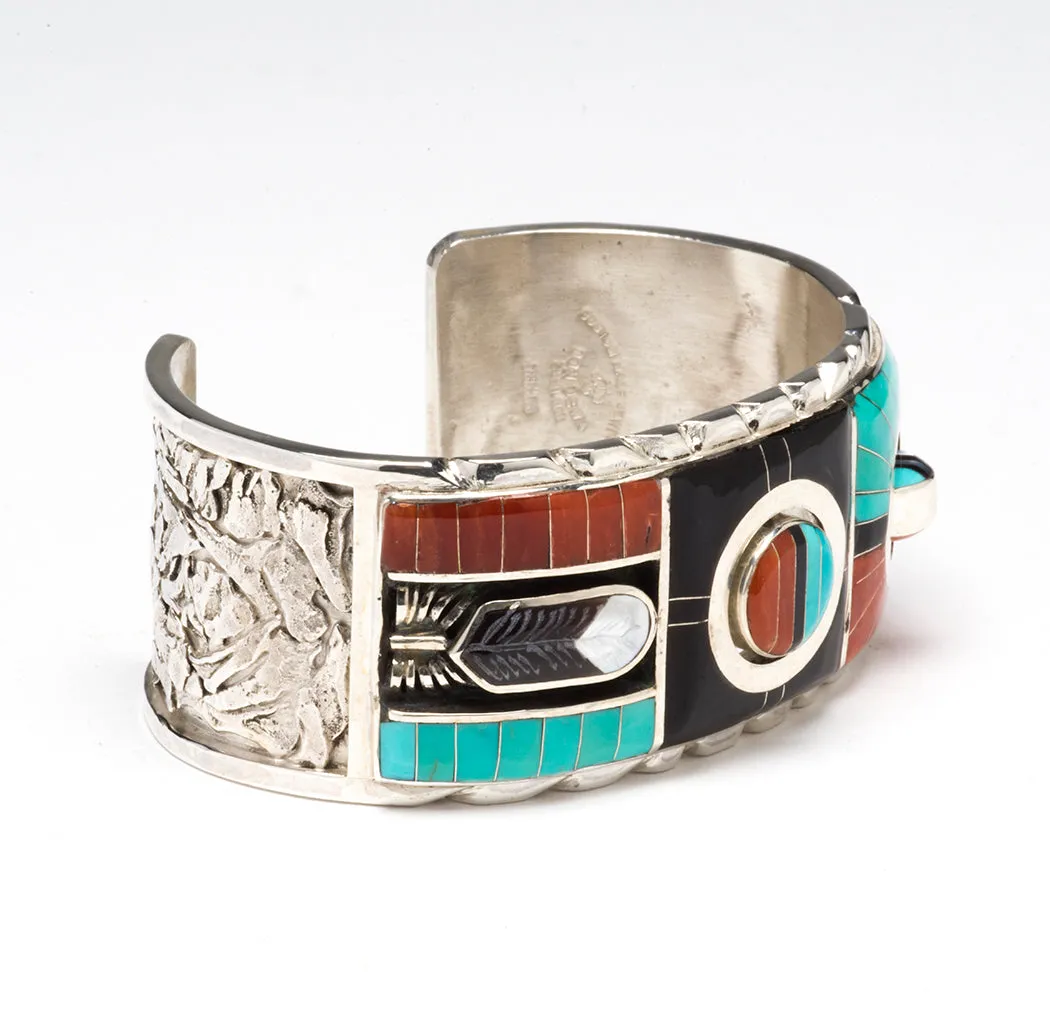 Zuni Sunface Spinner Cuff Bracelet